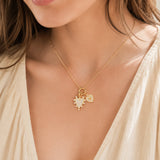 Mother of Pearl Heart Cluster Necklace