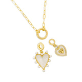 Mother of Pearl Heart Cluster Necklace