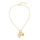 Mother of Pearl Heart Cluster Necklace